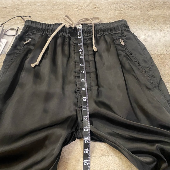 NWT💕Rick Owens Drawstring Cupro Crop Track Pants in Black Size 4 - Picture 12 of 16